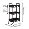 3-Tier Kitchen Storage Cart,Multifunction Utility Rolling Storage Organizer,Mobile Shelving Unit Cart with Lockable Wheels for Bathroom,Laundry,Living Room,With Classified Stickers,Black